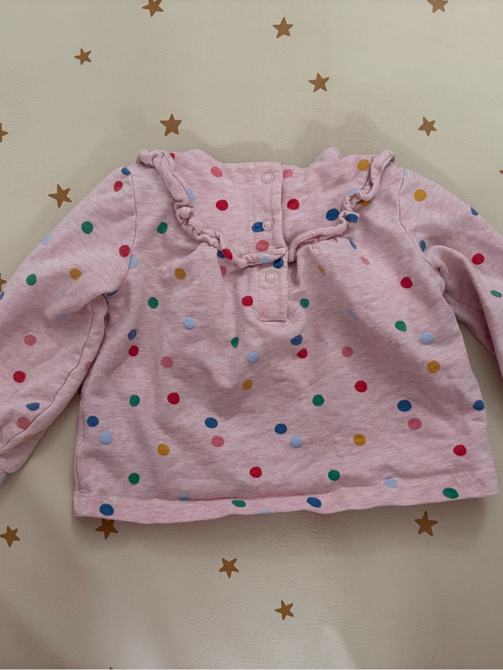 Baby Boden Pink Long-Sleeve Tee with Multicolor Polka Dots